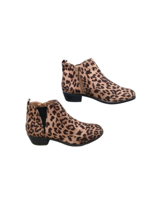 SO Shoes - SO Memory Foam Animal Print Boots Women's Size 8